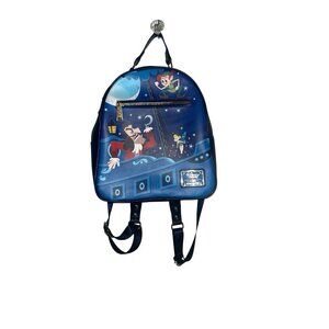 Loungefly Disney Captain Hook Peter Pan Tinkerbell Blue Mini Backpack Purse